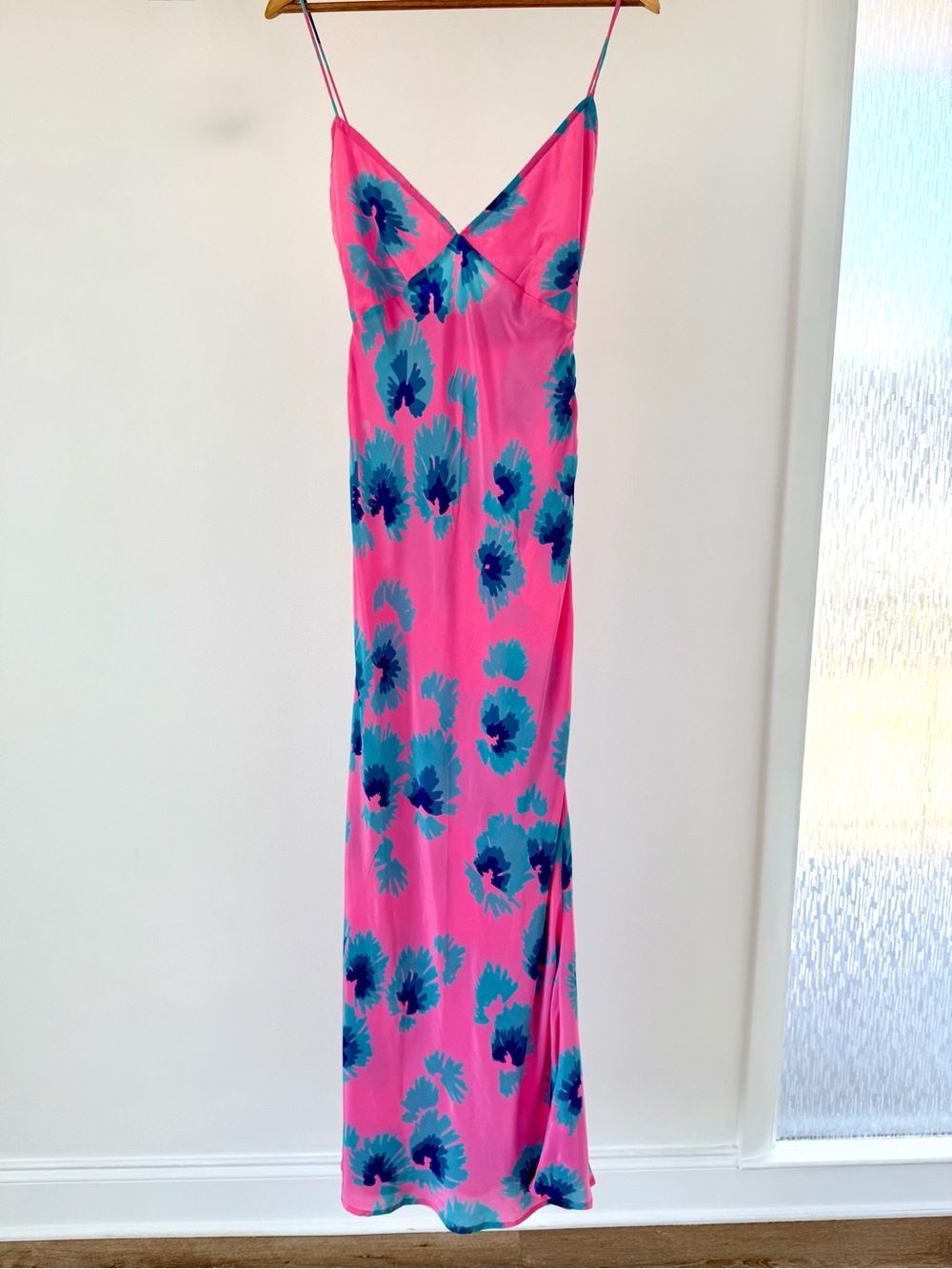 Banjanan Aurora Cassia 100% Silk Floral Maxi Dress Pink Size S NWT